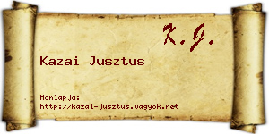 Kazai Jusztus névjegykártya